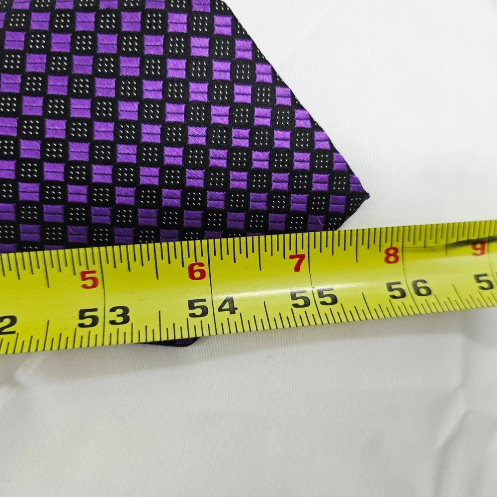Sean John Purple & Black Checkered 100% Silk Necktie‎ Men's Fashion Accessory